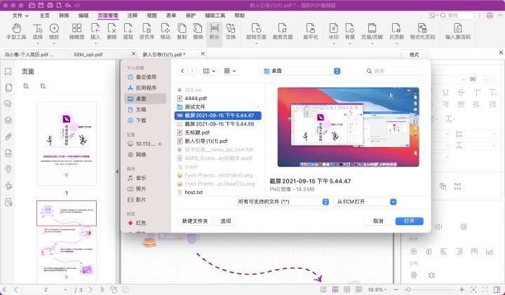 插入pdf頁面mac