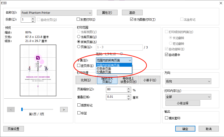 PDF偶數(shù)頁打印設(shè)置