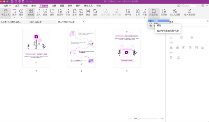 MacPDF添加頁眉頁腳